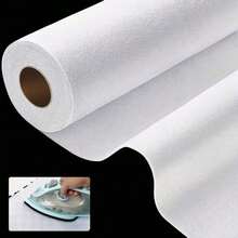1 Roll, Iron-On Fusible Interfacing, For Sewing, Crafts, Quilting - 12 Inch*5 Yard - Non-Woven Iron-On Fusible Fleece, Single-Sided Adhesive Foam Stabilizer, White, For DIY Handbags, Home Decor - White - View 2