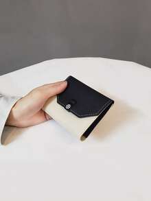Colorblock Daisy Decor Tri-Fold Women's Wallet, Multi-Function ID Card Slots, Slim Coin Purse - Multicolor - View 10