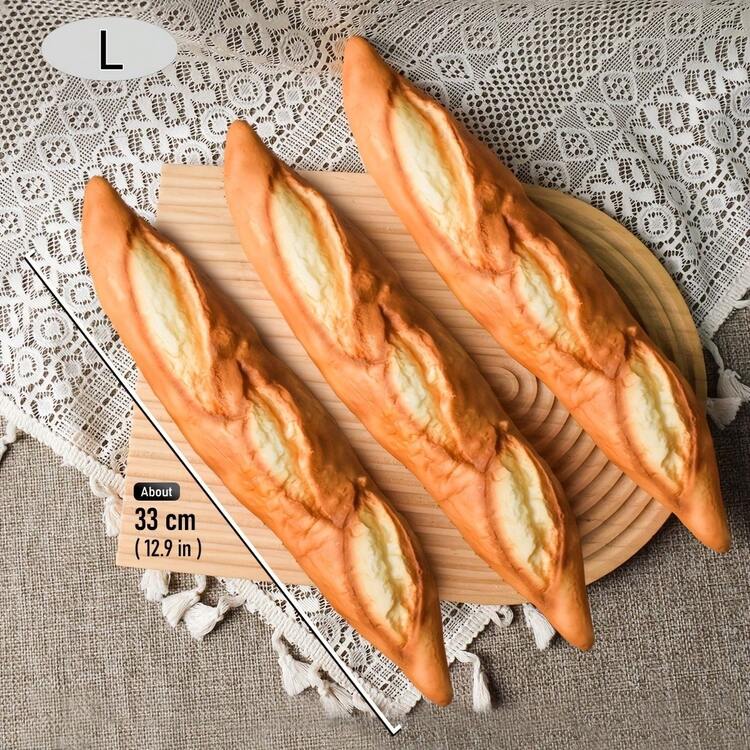 3 Packs, 3 Sizes Realistic Baguette Bread Set, Made Of PU Material, European Style Bread Model, Baguette Bread Cake Toast Bag, Holiday Party Supplies, Photography Props, Realistic Bread Props, Birthday Graduation Gift - Three-piece Baguette Set - View 18