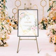 2-Pack Lightweight, Portable Wedding Sign Easel With Adjustable Hooks, Versatile Picture Frame Holder For Wedding, Bridal Shower, Engagement & Table Decor - 2pcs - 查看 4