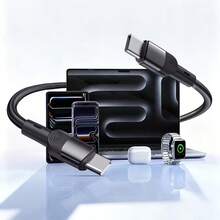 Kabel Pengisian Cepat USB/USB-C Jalinan 3,3 kaki/100 cm, Kabel Pengisian Cepat Transfer Data Efisiensi Tinggi Kompatibel dengan Seri Ponsel 17/16 Pro Max/16 Pro/16 Plus/16/15/14/13/12/11, Kabel Data Kain Tahan Lama - MultiWarna - View 7