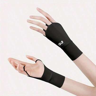 1 Pair Of New Summer Ice Silk Gloves For Men And Women, Suitable For Golf And Outdoor Sports, Thin And Breathable Half-Finger Gloves. [Suitable For]