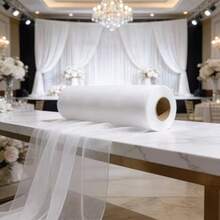 1件 白色大尺寸 2.46FT*164.04FT/DIY 薄紗布料 婚紗面紗頭飾 蚊帳 手工縫製布料 背景布 攝影布料 適用於婚禮裝飾、宴會派對、生日派對、居家裝飾、戶外 - B-白色 - 查看 10