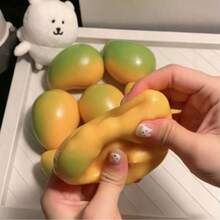 Mango Stress Ball, Crunchy Squeeze Ball, Soft Sticky Toy, Creamy Soft Touch, Stress Relief Toy, ASMR Sensory Decompression Toy, Suitable For Adults, Birthday Gift, Holiday Gift, Perfect Gift - Multicolor - View 3