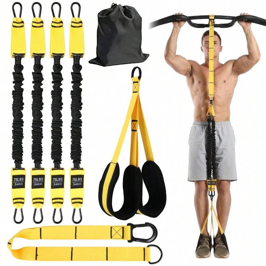 Robuste Klimmzug-Hilfsbänder Mit Einstellbarem Widerstand & Höhe, Zwei Stabilen Fußstützen Für Krafttraining Von Anfängern – Ideal Für Calisthenics Zu Hause, Den Ersten Klimmzug Von Frauen & Sicheres Training An Der Türstange - A - Übersicht 1
