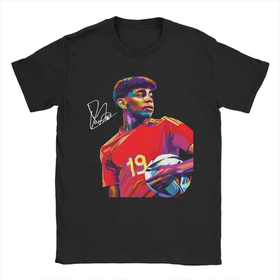 Yamal Football Soccer T-Shirts For Men And Women 100% Cotton Original Short Sleeve Plus Size T-Shirts - Color 6 - View 1