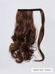 Extensões de Cabelo Ombré Preto Marrom para Loiro Mel & Marrom Escuro, Extensão de Rabo de Cavalo Enrolado Curto de 14 Polegadas para Mulheres, Peça de Cabelo Sintético Macio e Leve, Fácil de Usar para Volume Natural, Estilo Diário, Fantasia de Halloween, Cosplay e Festa - Multicolorido - Visão 3