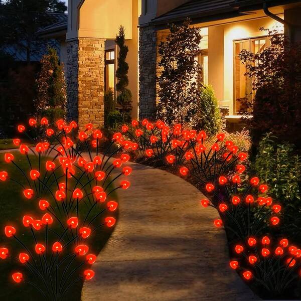 1-Pack 6-LED Solar Heart Stake Lights, Valentine's Gift, Outdoor Garden Lights For Proposals, Weddings, Halloween, Christmas, And Easter Decor | Outdoor Solar Garden Light, Garden Decoration
