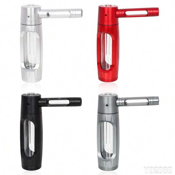 6″ Metal Aluminum Glass Bubbler Water Pipe Mini Smoking Bottle Portable Hookah Shisha Tube Filter