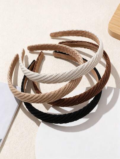 4pcs Girls Knitted Headbands Comfortable Daily Versatile Hair Accessories