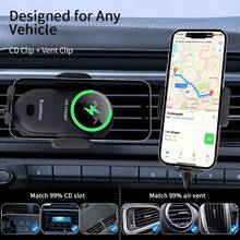 Car Air Vent Phone Navigation Mount, Suitable For New Year And Birthday Gifts, Electric Phone Holder With Touch Open/Close Function, Car Wireless Charger, No Camera Obstruction, 360° Rotation And Adjustable Angle, Supports Horizontal And Vertical Use - Compatible With Apple, And More, Car Wireless Charging Mount - S11 - View 5