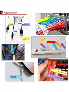 90/60/30/20/10PCS Waterproof Cable Labels, Wearcable Management Labels, Writable Cable Organizer, Self-Adhesive Cable Labels In Multiple Random Colors, Laser Printer Printable,Cable Fixers, Office Supplies, Teacher Supplies Labels - Multicolor - View 7