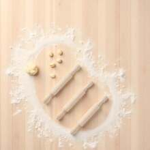 Wooden Rolling Pin, 360° Non-Stick And Wax-Free, For Making Dough, Dumpling Wrappers, Also As A Baking Tool - Multicolor - View 2