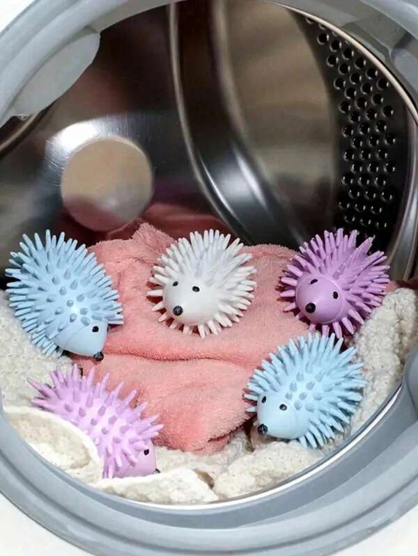1/4pcs Reusable Hedgehog Laundry Balls, Reusable Fabric De-Linting Balls, Silicone Hedgehog Anti-Pilling, Anti-Wrinkle Plastic Washing Machine Dryer Accessories