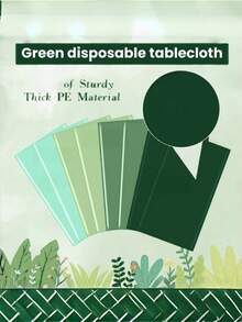 1pc Green Plastic Tablecloth | Light Green Disposable Waterproof Tablecloth, 4 Green Colors Available, Sage Green Tablecloth, 54x108 Inches, Fits 6-8ft Rectangular Tables, Indoor/Outdoor Party, Birthday, Wedding, Baby Shower Decoration - Multicolor - View 2