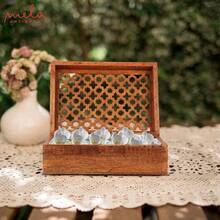 5" X 4.5"X 3" Wood Box With Lid - Trellis Medium Polish - Handcrafted Keepsake Box - Medium Storage Jewelry Home Dcor Accents - 1PC - View 5