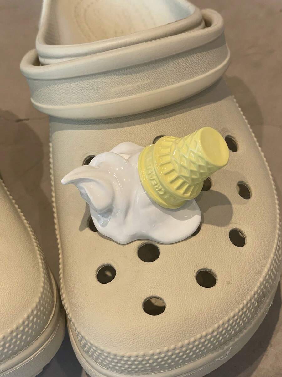 1pc Extra Large Funny "Spilled Ice Cream" Decorative Shoe Charm