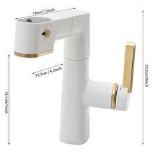 YUNRUX Pull-Out Spray Faucet, Pull-Out Bathroom Faucet, Bathroom Sink Faucet - 白色 - 查看 3