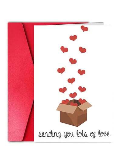 1Pc Sincere Long Distance Love Card - Sending You A Lot Of Love - Miss You Card Is Suitable For Deployment, Birthday Occasions, And Any Recipient