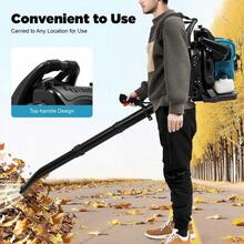 Backpack Leaf Blower 4 Stroke - Gas Powered Blower, Choke Switch, Fuel Funnel And Spoon Included, For Yard, Lawn, Garden, Blue - Default - View 4