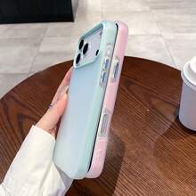 適用於 iPhone 17/17 Pro/17 Pro Max/16/15/14/13/12/11 系列手機殼，1件 Ins 風 2 合 1 磨砂波浪紋手機殼，全包防摔保護殼，17 Pro Max Apple 手機殼，時尚防摔全包手機殼 - 淺藍色 - 查看 7