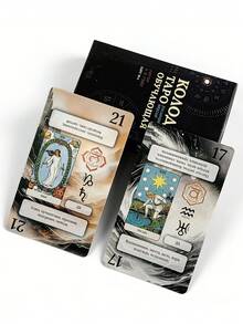 1盒 78張韋特塔羅牌組,附解釋卡片,適合初學者,俄文塔羅牌附解釋 - 彩色 - 查看 2