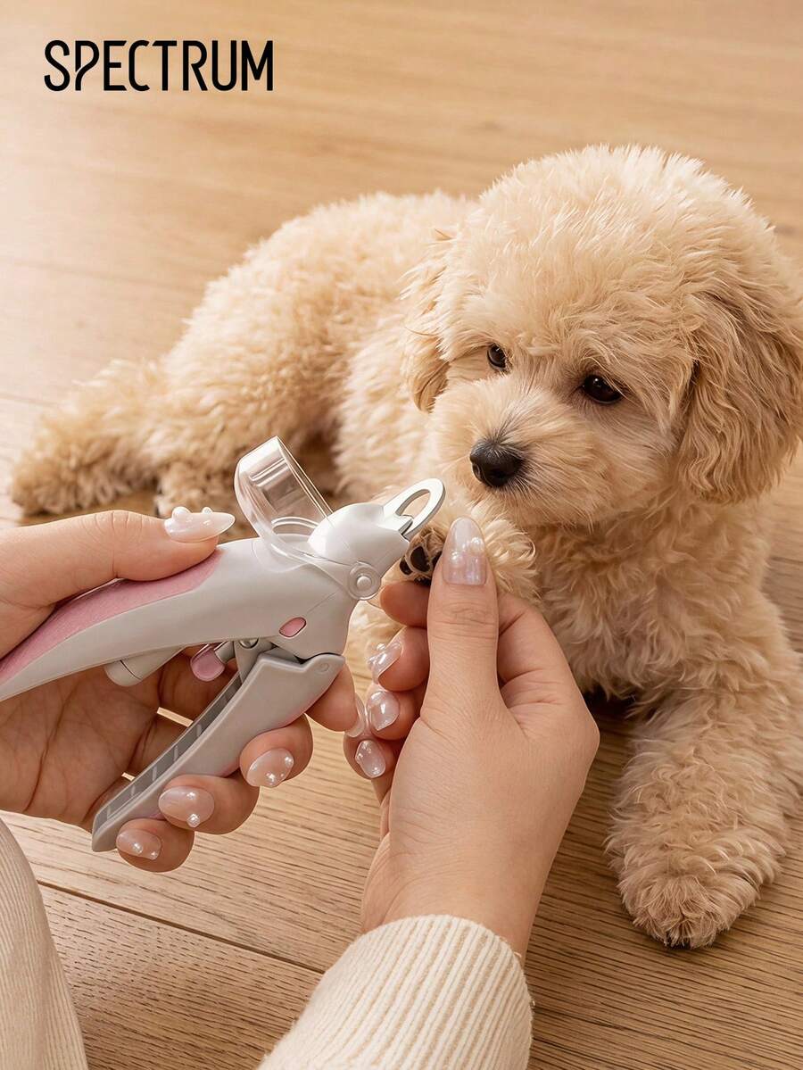 LED Lighted Pet Nail Clipper, Suitable For Cats & Dogs Nail Trimming, Professional Pet Grooming Tool (Replaceable Blades) - Pink - View 1