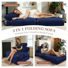Modern Single-Seater Sofa With Integrated Storage And Elegant Tassel Details For A Cozy Home Space - 藍色 + 法蘭絨 - 查看 2