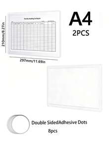 2/3/5/10pcs (With Adhesive) Hollow Transparent Acrylic Schedule Planner Display Stand & To-Do List Frame, A4 Reusable Dry-Erase Chore Chart Holder, Aesthetic Desktop Decor, Suitable For Room Decoration & School Locker Organization - Multiple Specifications - View 19