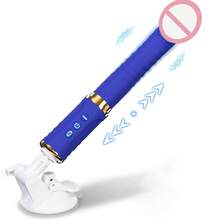 Thrusting Dildo Vibrator Sex Machine - Realistic Dildo For G Spot Clitoral Anal Stimulation With 10 Thrusting & 10 Vibrating Modes, Removable Suction Cup Adult Sex Toys For Women Men Couple - Blue - View 1