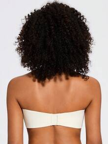 MELENECA Women's Strapless Bra For Large Bust Minimizer Unlined Bandeau With Underwire - Champagne - View 3