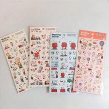 4pcs Snoopy Cartoon Stickers, Cute And Suitable For Planning & Decoration, Perfect Small Gift For Fans, Family And Friends [Random Style] - Multicolor - View 3