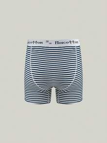 NORCOTTON 7pcs High Waist Striped Men's Boxer Briefs, Extra Large Deep Crotch With Front Opening - Multicolor - View 3