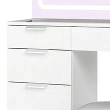 Yitahome Vanity Desk With 11 Drawers & Glass Top, LED Mirror And Stool, Dimmable Dressing Table With Large Mirror For Bedroom - White - View 8