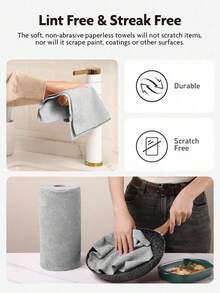 50/20/1pc Reusable Cleaning Cloth Microfiber Towel Roll For Home Kitchen, Replacement Paper Towel Roll (25cm*25cm/9.84in*9.84in) - Multicolor - View 7