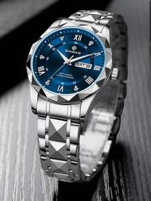 LIGE Fashion Casual Luxury Men's Watch, Waterproof Luminous Quartz Watch With Calendar Dial Wristwatch - Silver - View 11