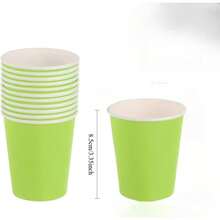 2/10/20/30/40/60/100pcs 9oz Paper Coffee Cups, Water Cups, Beverage Cups, Milk Cups, Juice Cups, Champagne Cups, Party Cups, Suitable For Hot And Cold Drinks, Green Paper Hot Coffee Cups, Suitable For Water, Juice Or Tea, Office, Party, Home, Travel, Suitable For Party, Picnic, Travel And Events - View 7