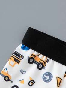 4pcs/Pack Young Boy Cartoon Car Print Boxer Briefs - Multicolor - View 5
