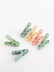 20件裝重型防風衣夾，耐用塑料洗衣夾，現代綠色、黃色、藍色、白色強力抓握毛巾夾，附掛鉤設計，多用途防滑衣夾，適用戶外晾曬、居家、陽台與旅行 - 彩色 - 查看 7