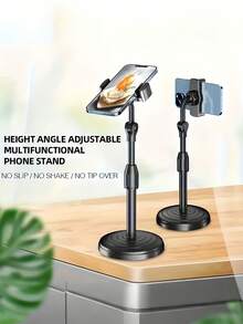 Adjustable Height Rotating Phone Stand Waterproof Abs Desktop Holder Suitable For All Models Used For Live Streaming Photography Video Recording For Office Room Decor Home Bedroom Back To School Dormitory Holiday Vacation Travel Essentials - Multicolor - View 10