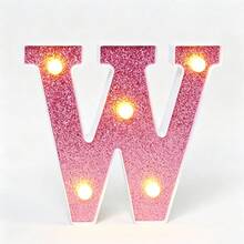 1個16cm/6.3英吋玫瑰粉LED發光字母燈，電池供電家居裝飾字母燈，適用於婚禮求婚、生日派對裝飾、週年紀念裝飾、臥室桌面字母燈及房間牆面裝飾字母 - 深粉紅色 - 查看 38