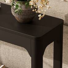 Curved 140cm Long Side Table With Storage, A Two-Tier Storage Table To Place Behind The Sofa, For The Area Behind The Sofa, The Entryway, The Hallway And The Corridor. Black - Black - View 11