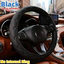 15 Inch Car & SUV Steering Wheel Cover - PU Leather & PVC, Non-Slip Grip, No Inner Ring, Easy Installation, Fits 38cm(15 Inch) O-Shape/D-Shape Steering Wheels, Car Interior Accessory - Multicolor - View 9