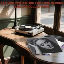 50pcs Premium Vinyl Record Outer Sleeves, Plastic Protective Covers, Suitable For LP Records And Album Covers, 12-Inch/10-Inch/7-Inch Single Records - Dust-Proof And Scratch-Resistant, Thickened Transparent Material, No-Seal Flap Design, Easy Access Opening, Provides Excellent Protection - Clear - View 2
