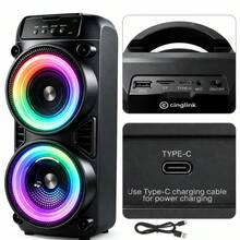 Portable Bluetooth Speaker, Multifunctional Speaker, Modern Audio Device, Dual Bass Portable Outdoor Wireless Speaker, Supports BT/USB/TF/TWS/MIC/Microphone, FM Radio, Suitable For Outdoor, Camping, Parties, Ideal Gift, Loud Stereo Speaker - View 11