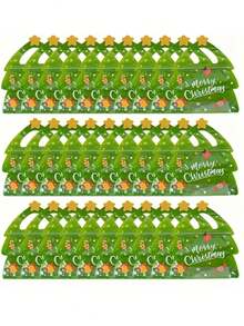 10/1pc Christmas Tree Shaped Reindeer Gift Bag, Reusable Sealed Plastic Zipper Snack Bag With Handle, Suitable For Candy, Holiday Party Gifts And Presents - One Size Fits All - View 1