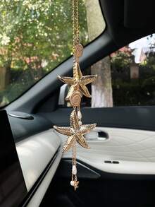 Creative Starfish Car Hanging Ornament, Rearview Mirror Decoration, Car Interior Hanging Decor, Car Rearview Mirror Decorative Pendant - A - View 6