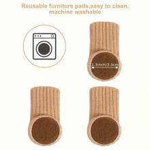 16 Pcs, A Set Of Perfect Noise-Reducing Table And Chair Leg Socks, High Elasticity Floor Protector Covers, Anti-Slip Chair Leg Socks, Furniture Leg Covers, Suitable For Diameters From, Woven Furniture Pads! - Multicolor - View 6
