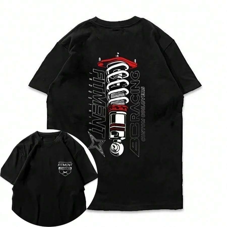 Camiseta de algodón puro de peso pesado estilo americano verano 2026, manga corta BC, corte holgado, con cuello retorcido, versátil para combinar - blancoBNT - Ver 1