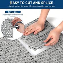 Techigher 50 Pack Interlocking PVC Floor Tiles 30x30cm, Non-Slip Drainage Tiles With Click System, Waterproof Modular Decking Tiles For Garage, Patio, Pool, Garden, Balcony - Multicolor - View 3